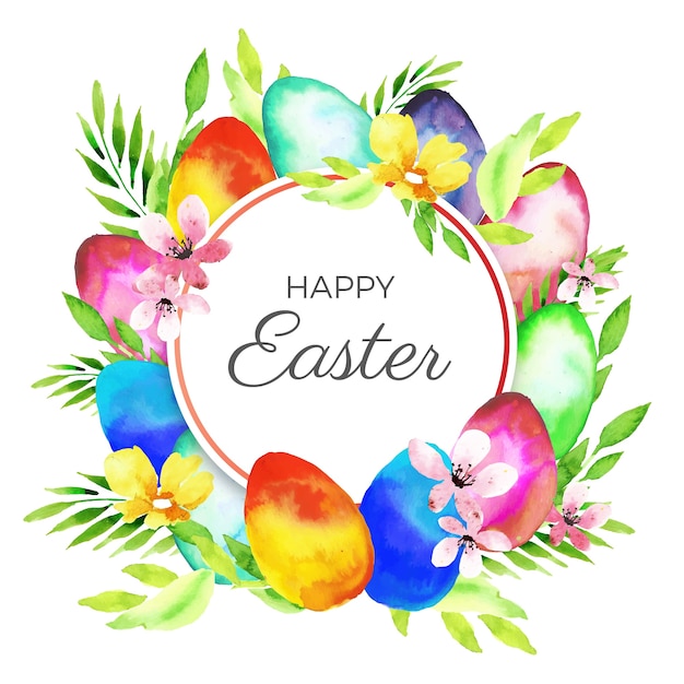 Watercolor design happy easter day