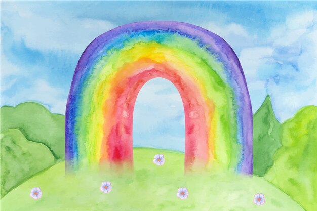 Watercolor design rainbow