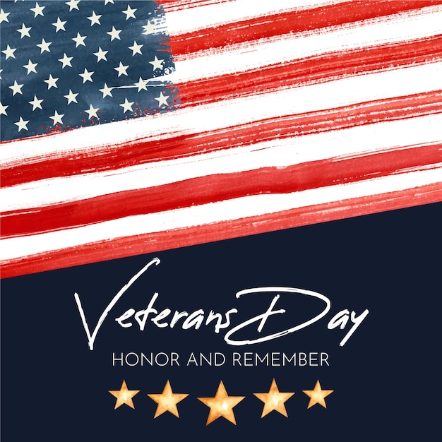 Watercolor design veterans day event