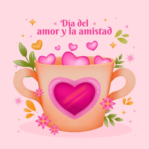 Free Vector watercolor dia del amor y la amistad illustration