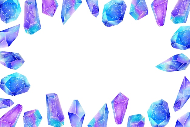 Watercolor diamonds with empty space background