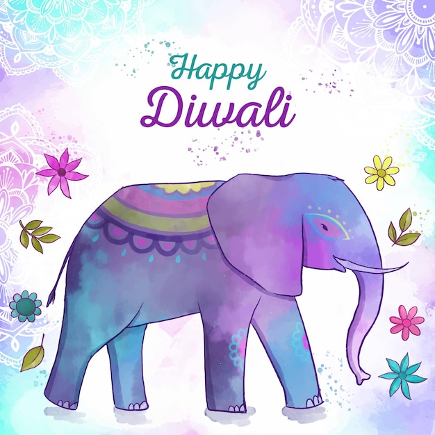 Free Vector watercolor diwali concept