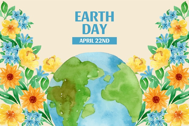 Watercolor earth day background