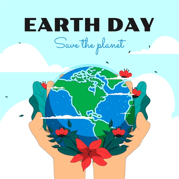 Free Vector watercolor earth day illustration