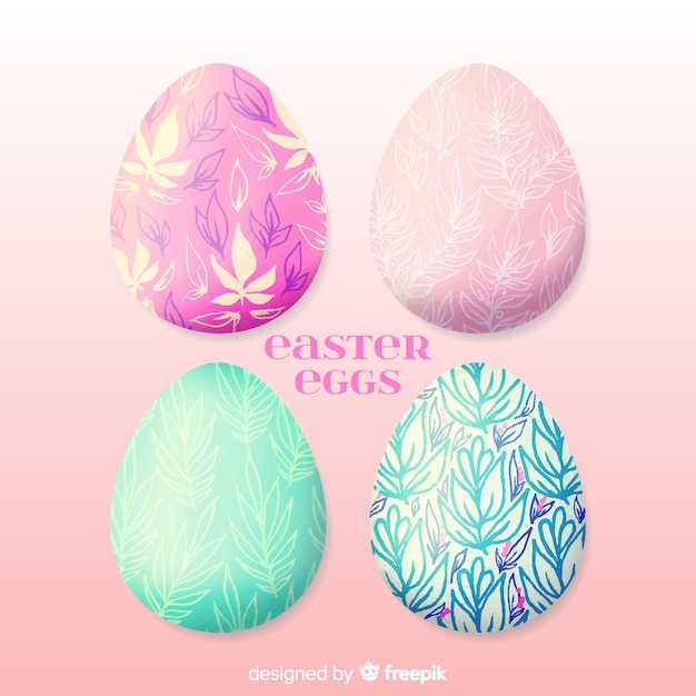 Free vector watercolor easter day egg collection