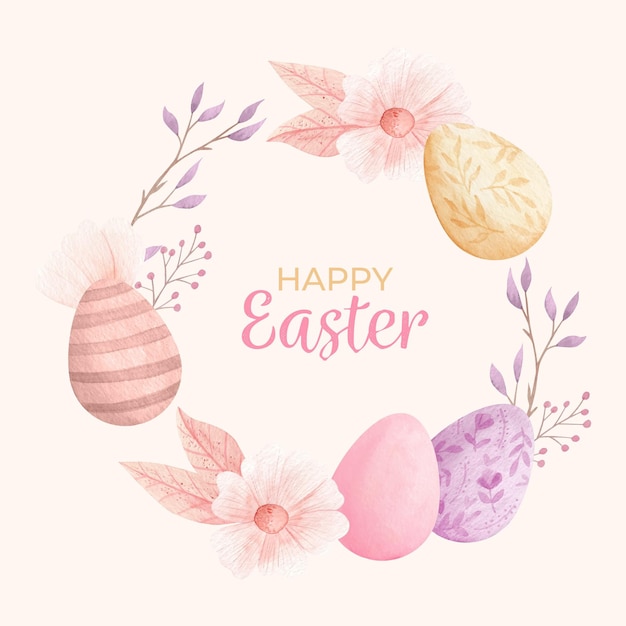 Watercolor easter illustration