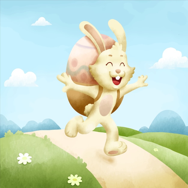 Free Vector watercolor easter illustration