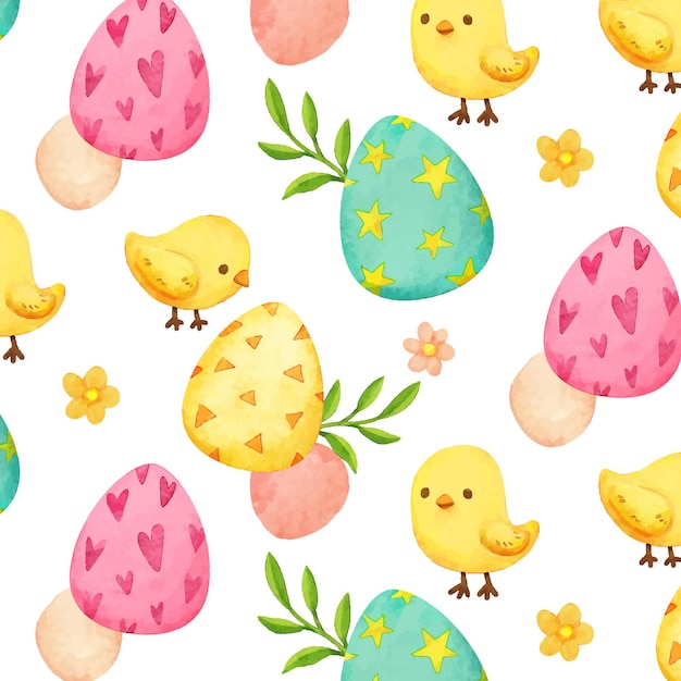 Watercolor easter pattern