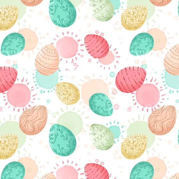 Watercolor easter pattern