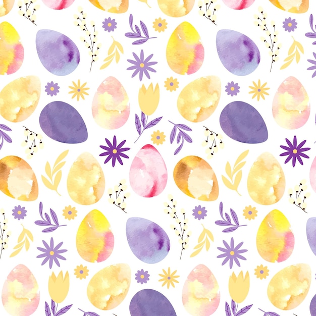 Free vector watercolor easter pattern