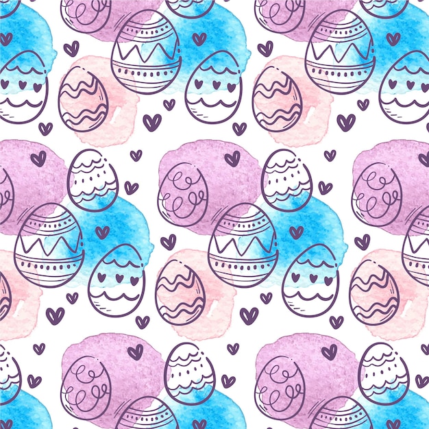 Free vector watercolor easter pattern