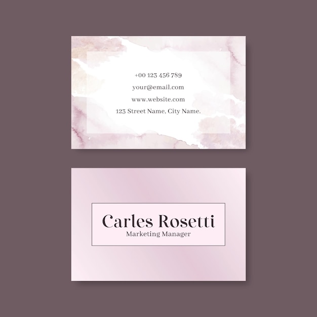 Watercolor elegant aesthetic business card template