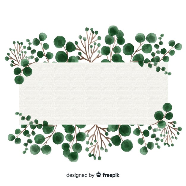 Watercolor eucalyptus leaves background