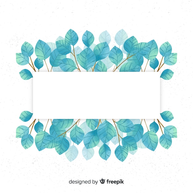 Watercolor eucalyptus leaves background