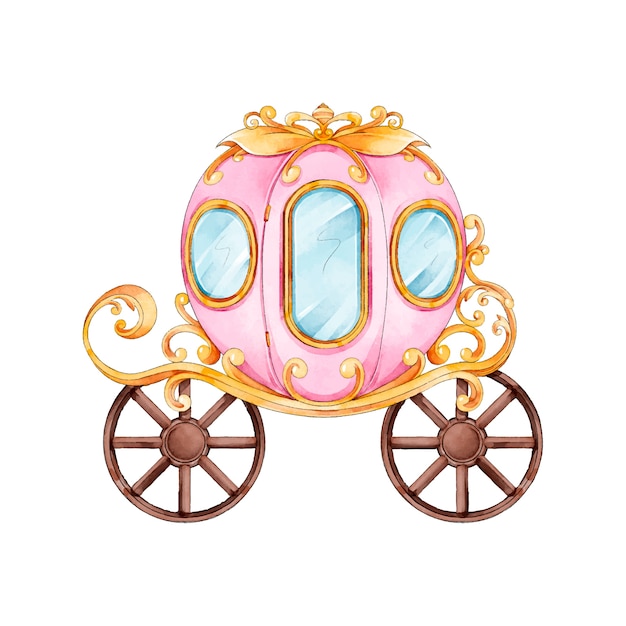 Free vector watercolor fairytale carriage