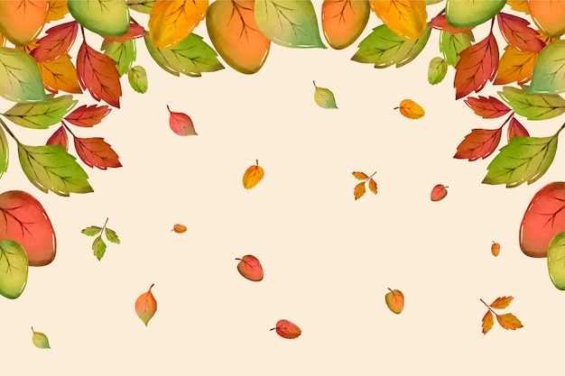 Free vector watercolor fall leaves falling