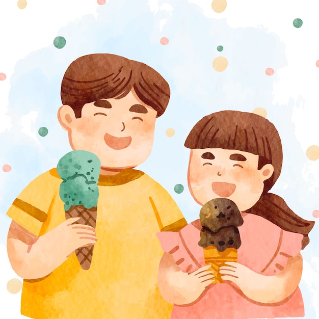 Watercolor family moments illustration