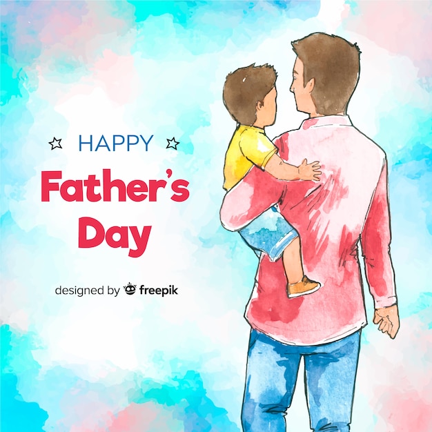 Free Vector watercolor father's day background