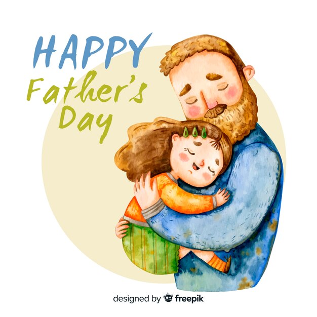 Watercolor father's day background