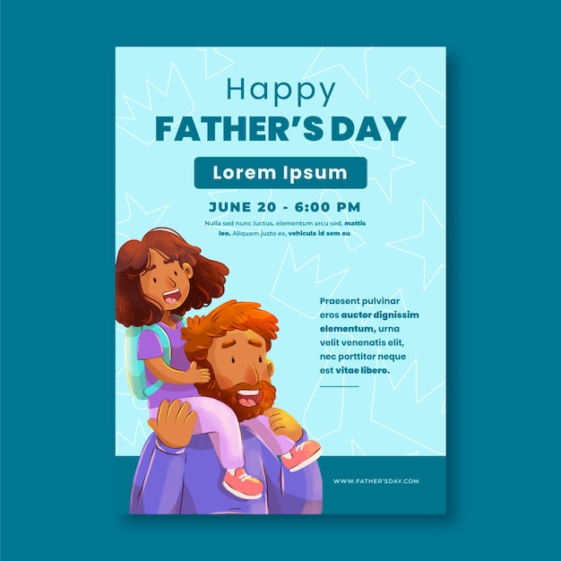 Watercolor father's day poster design