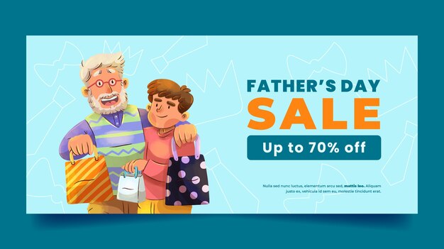 Watercolor father's day  sale banner