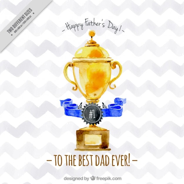 Free Vector watercolor father's day trophy