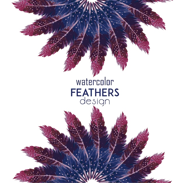 Free Vector watercolor feathers background