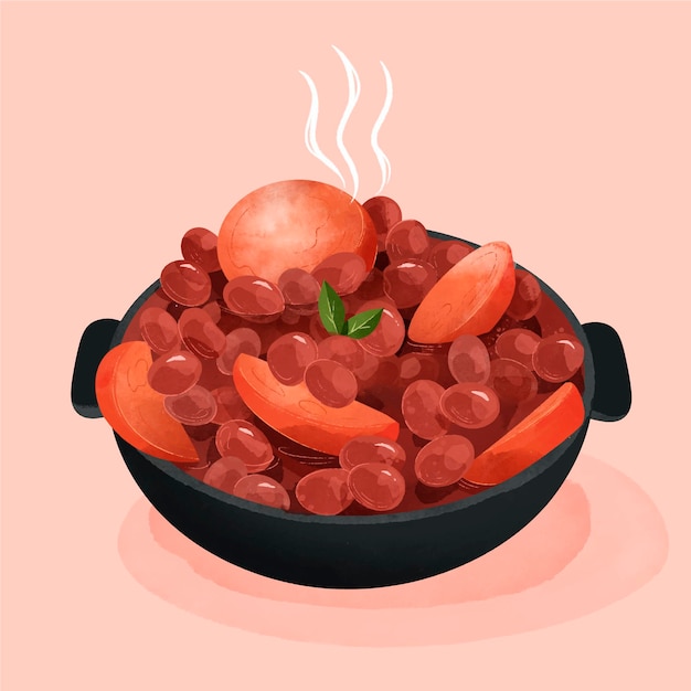 Free Vector watercolor feijoada illustration