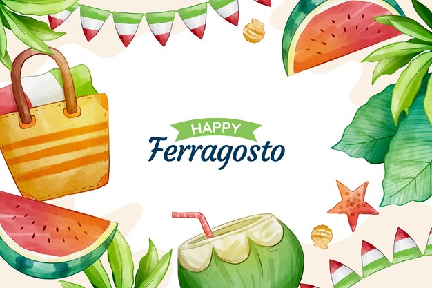 Watercolor ferragosto background