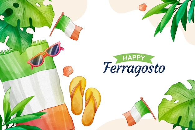 Watercolor ferragosto background