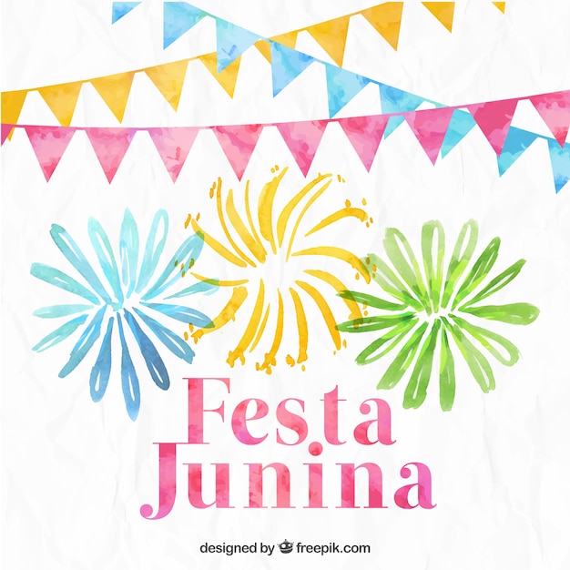 Free Vector watercolor festa junina background