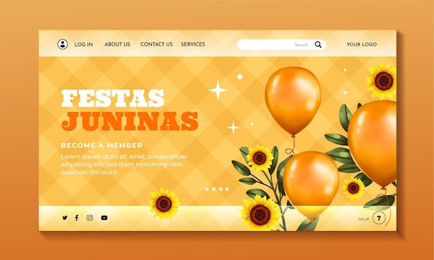 Watercolor festas juninas landing page