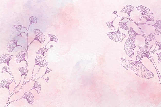 Free Vector watercolor floral background in monochrome