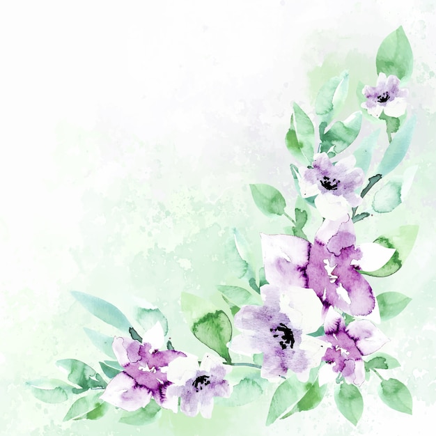 Free Vector watercolor floral background in pastel colors