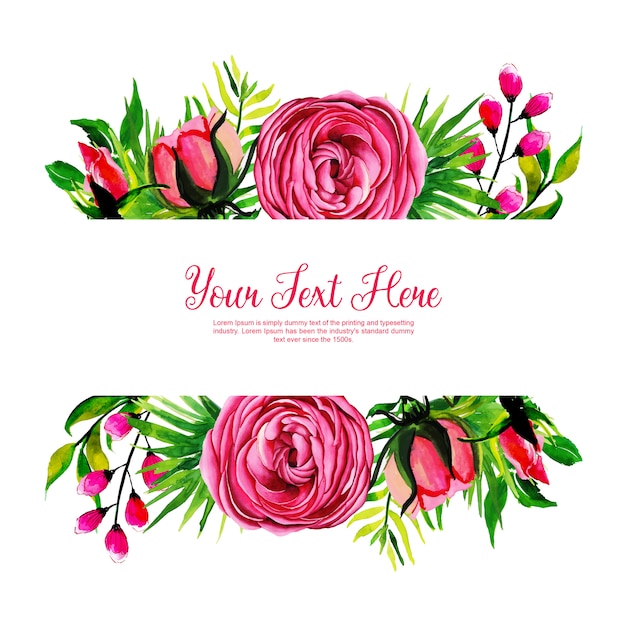 Free Vector watercolor floral frame background