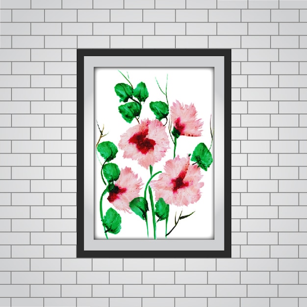 Free vector watercolor floral frame mockup