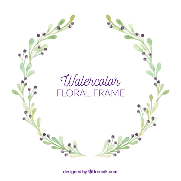 Watercolor floral frame with lovely style