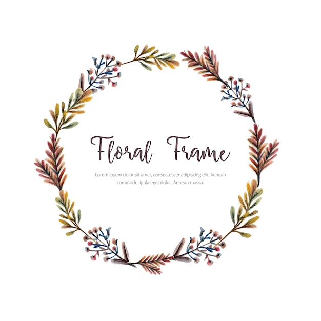 Free vector watercolor floral frame