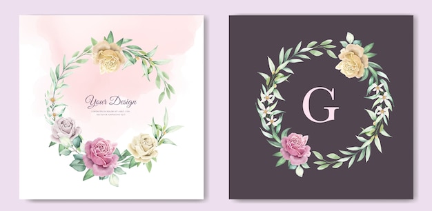 Free Vector watercolor floral invitation card