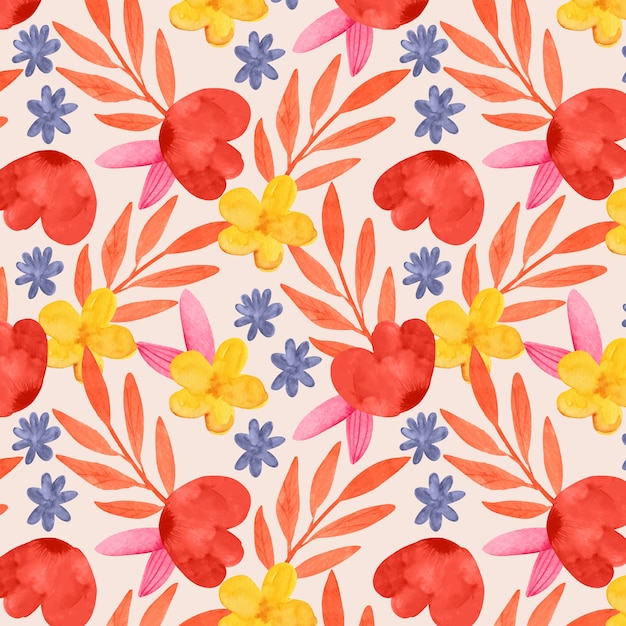 Watercolor floral pattern design