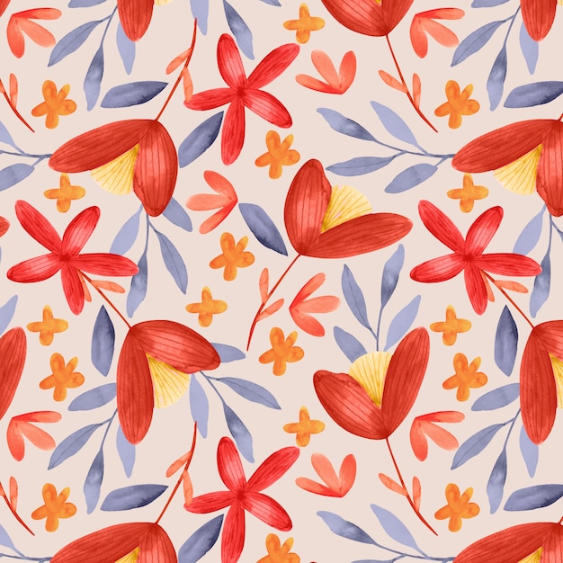 Free vector watercolor floral pattern design