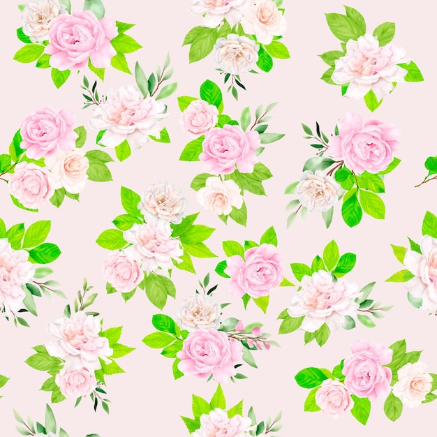 Free Vector watercolor floral seamless pattern design