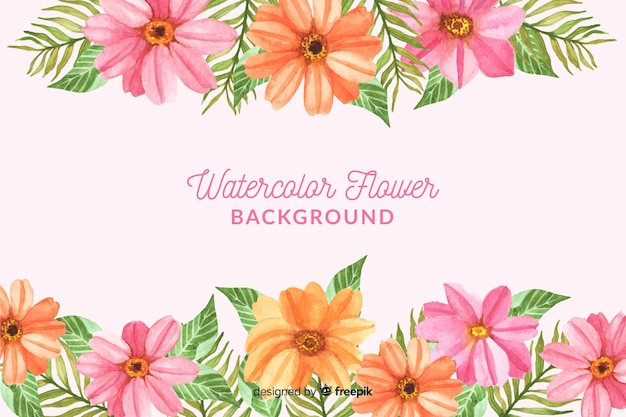 Watercolor floral spring background