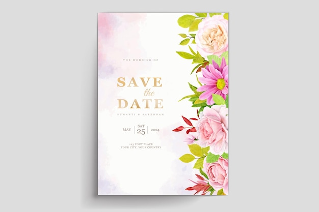 Free Vector watercolor floral spring summer card design