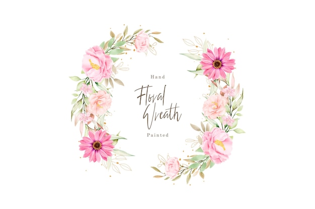 Free vector watercolor floral summer wreath illustration