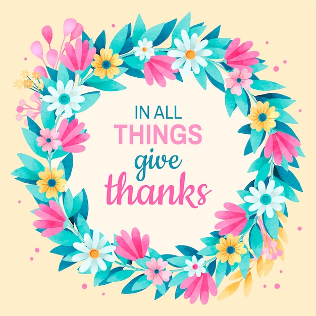 Free Vector watercolor floral world gratitude day illustration