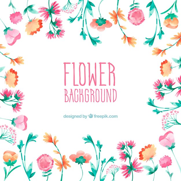 Watercolor flower background