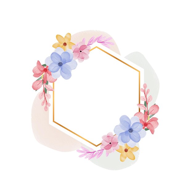 Watercolor flower frame background