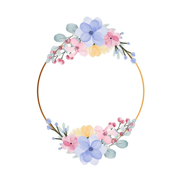 Watercolor flower frame background