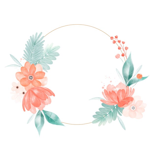 Watercolor flower frame design